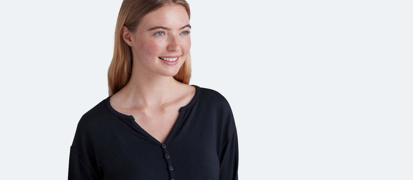 Women's Modal Henley | Black