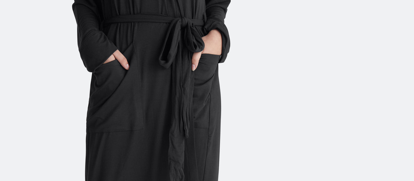 Unisex Hooded Modal Robe | Black