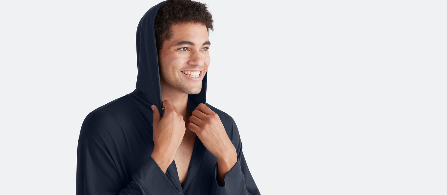 Unisex Hooded Modal Robe | Dark Sapphire