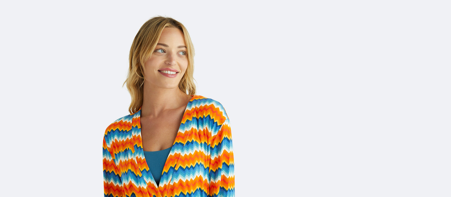 Women's Modal Robe | Groovy Chevron