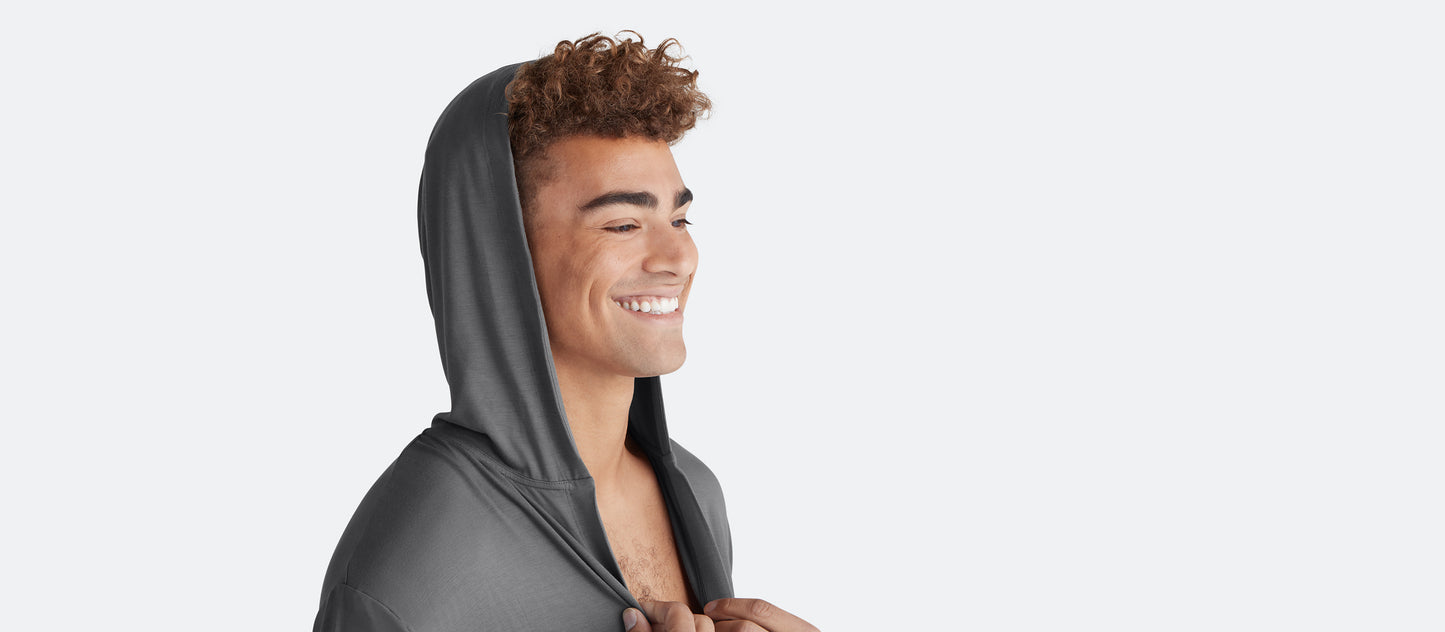 Unisex Hooded Modal Robe | Grey