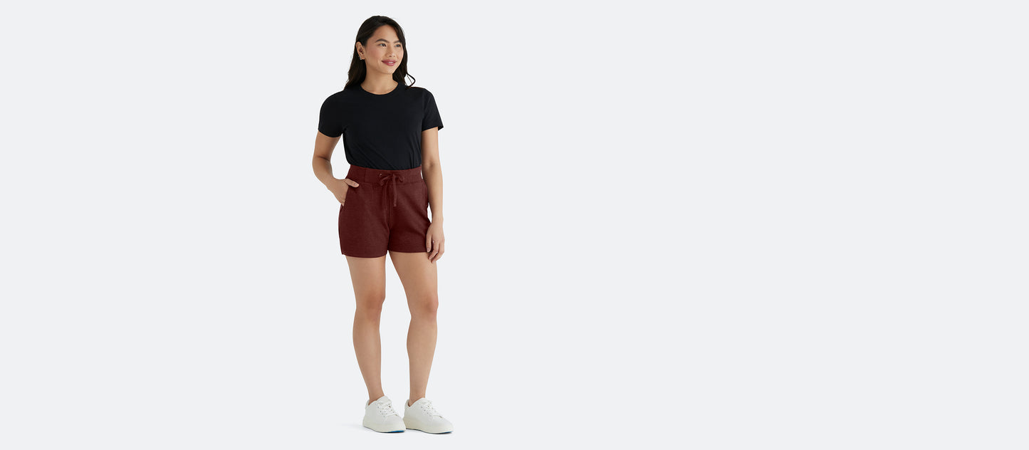 Women's French Terry Shorts | Heather Burgundy