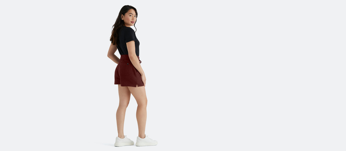 Women's French Terry Shorts | Heather Burgundy