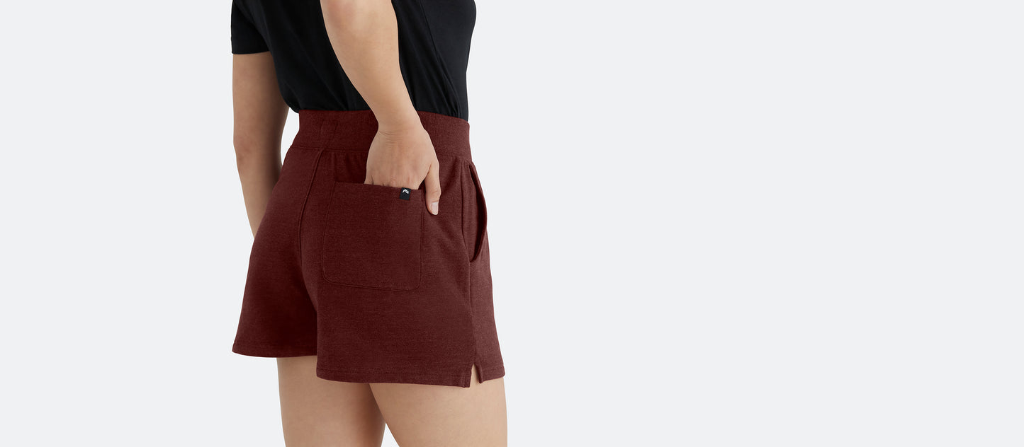 Women's French Terry Shorts | Heather Burgundy