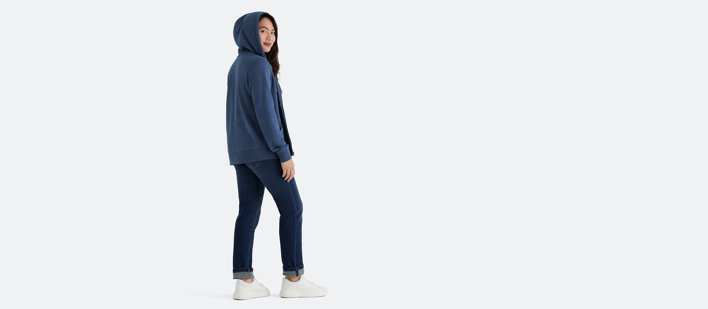 Women's French Terry Zip Hoodie | Heather Navy