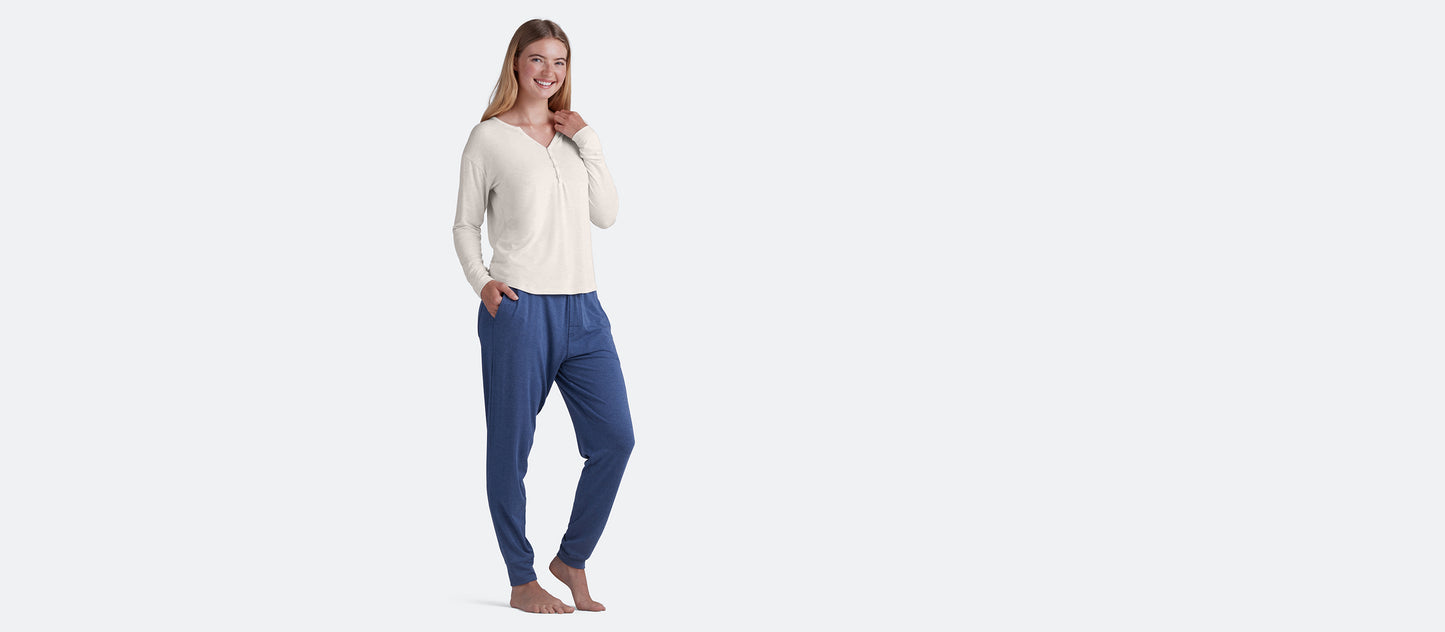 Women's Modal Henley | Heather Oat