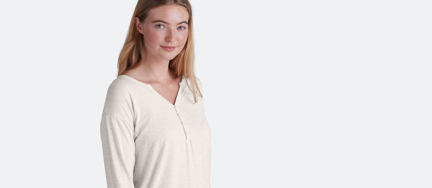 Women's Modal Henley | Heather Oat