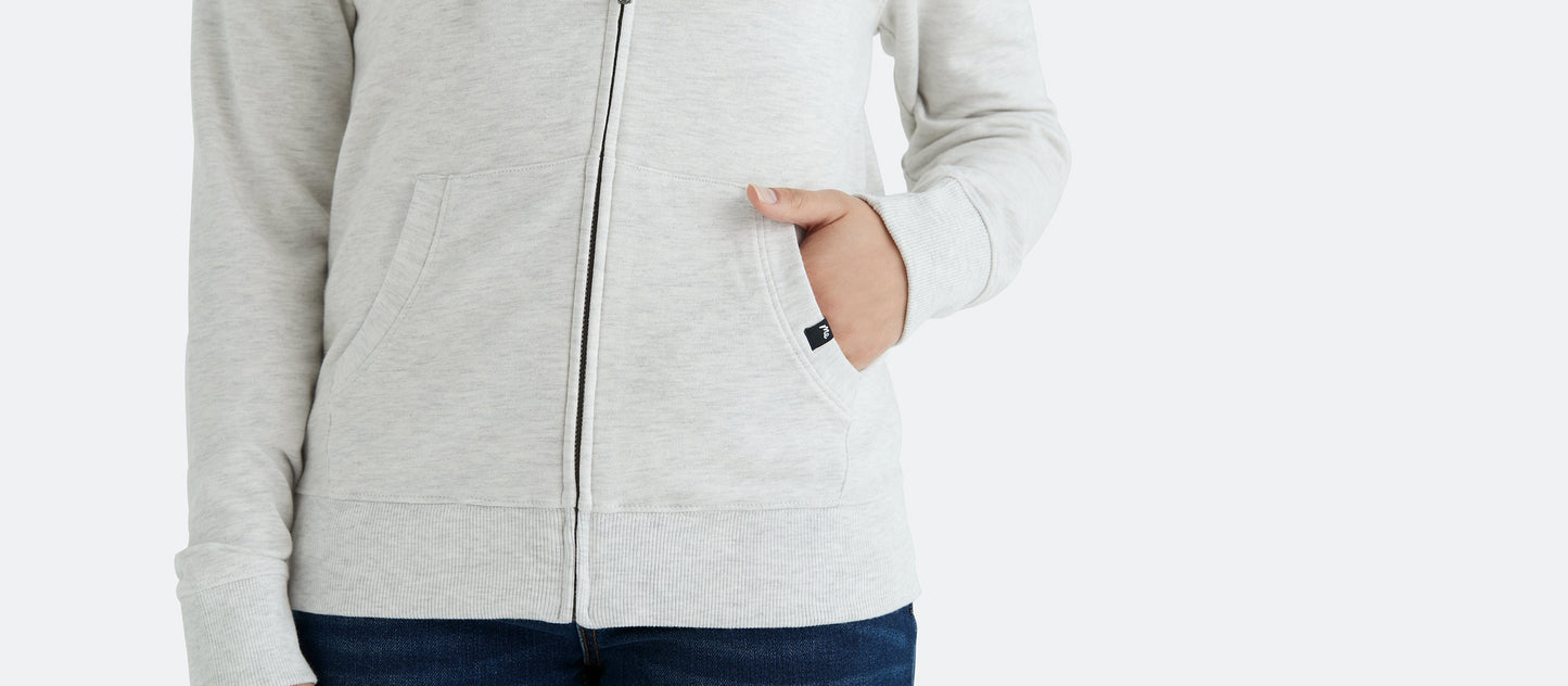 Women's French Terry Zip Hoodie | Light Heather Grey