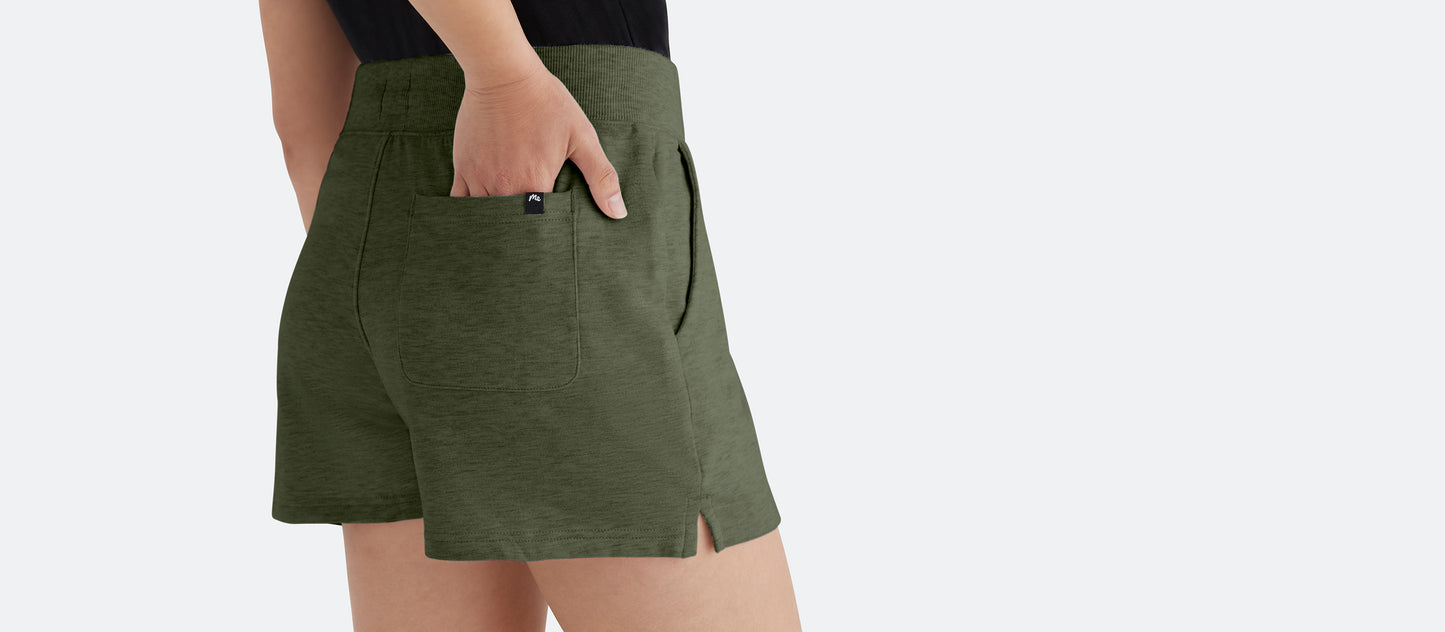 Women's French Terry Shorts | Heather Olive