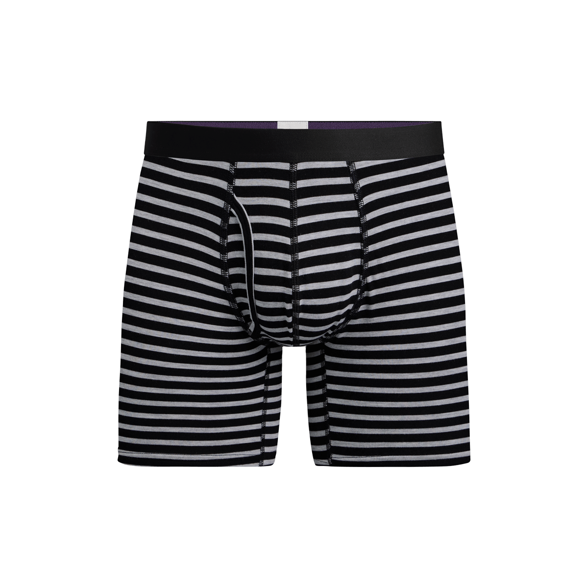 Boxer Brief w/ Fly | Heather Grey Stripes