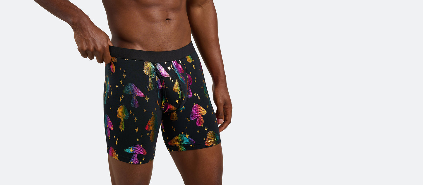 The Ball Caddy™ Boxer Brief w/ Fly | Disco Shrooms