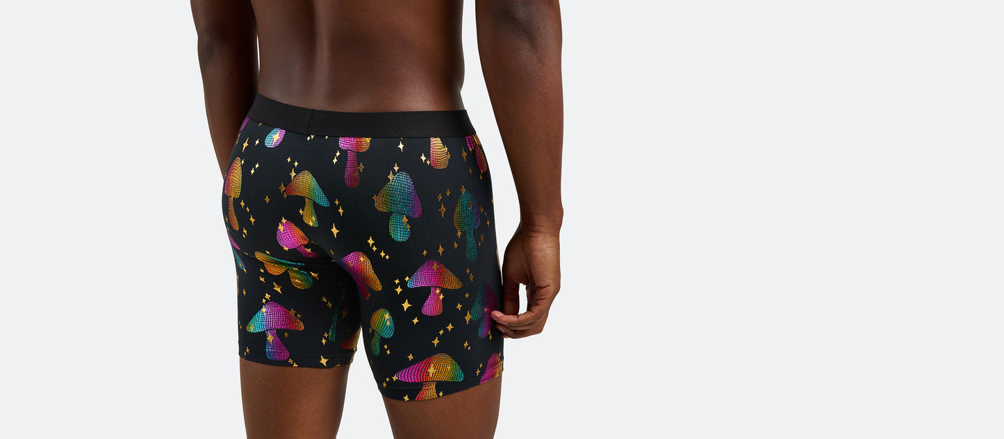 The Ball Caddy™ Boxer Brief w/ Fly | Disco Shrooms