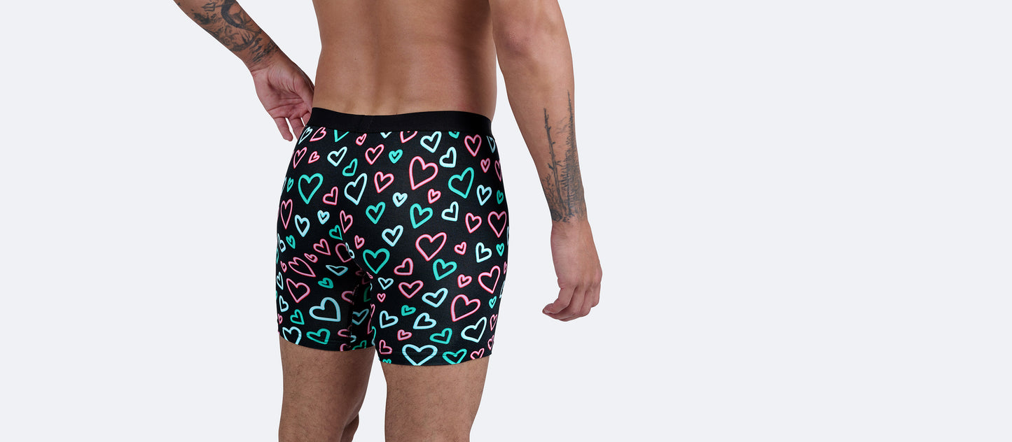 The Ball Caddy™ Boxer Brief w/ Fly | Electric Hearts