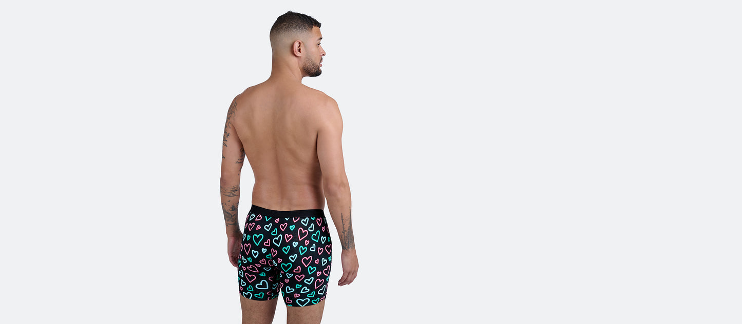 The Ball Caddy™ Boxer Brief w/ Fly | Electric Hearts