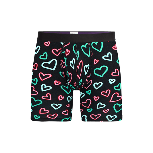 The Ball Caddy™ Boxer Brief w/ Fly | Electric Hearts