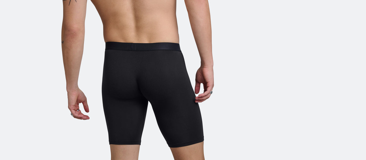 The Ball Caddy™ Long Boxer Brief w/ Fly | Black