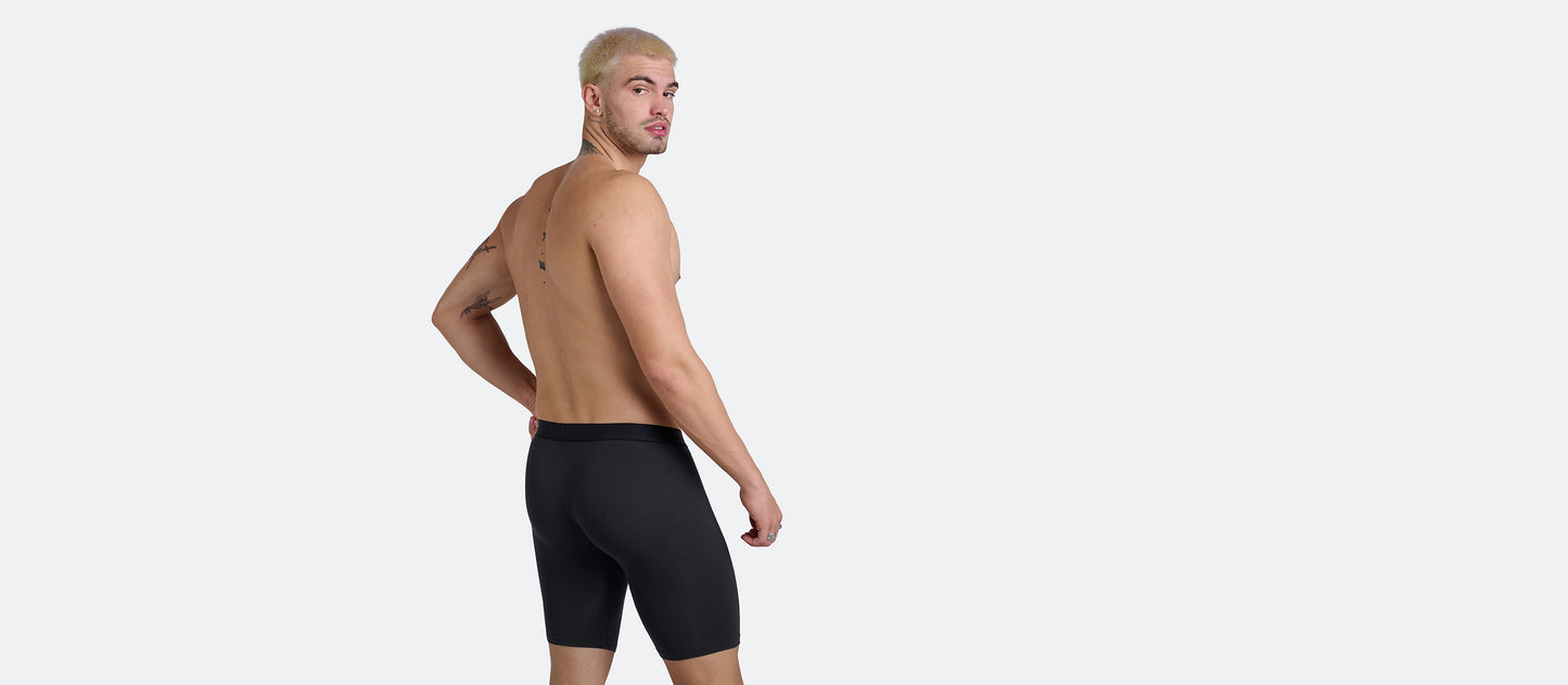 The Ball Caddy™ Long Boxer Brief w/ Fly | Black