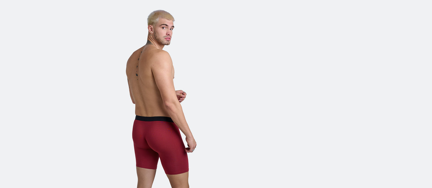 The Ball Caddy™ Long Boxer Brief w/ Fly | Cabernet