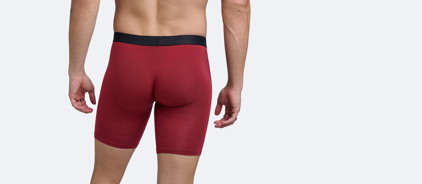 The Ball Caddy™ Long Boxer Brief w/ Fly | Cabernet