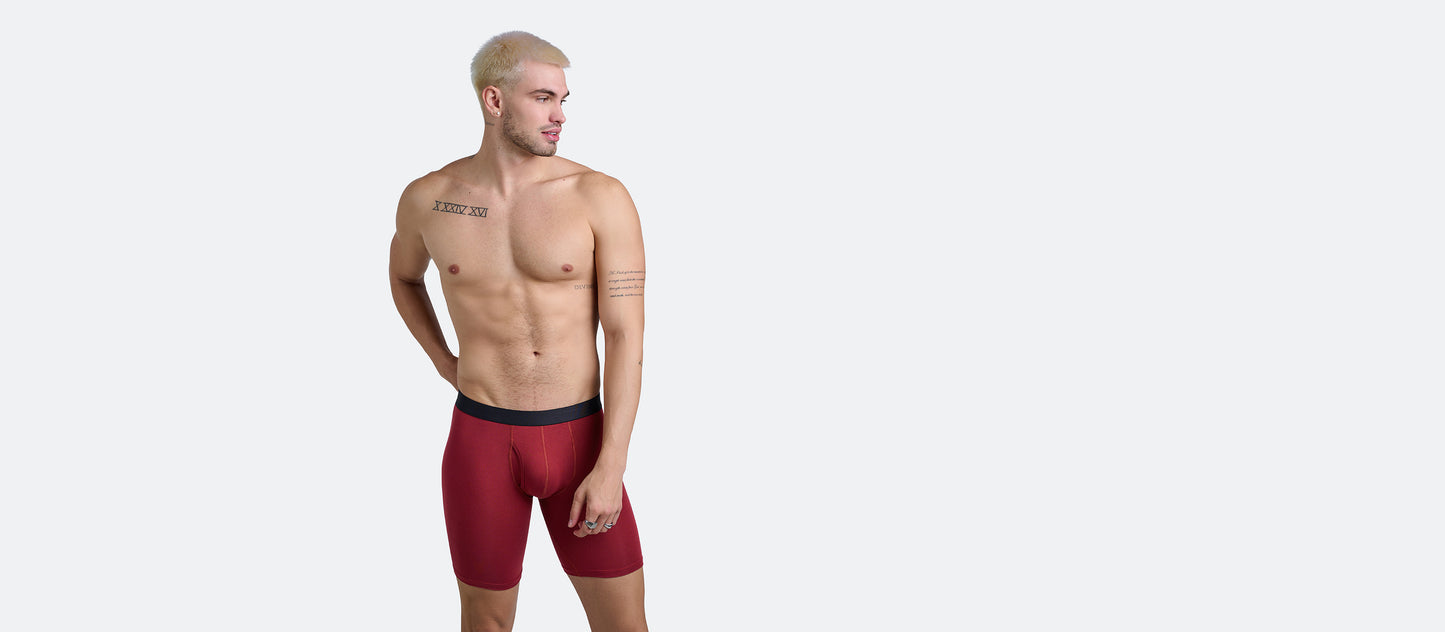 The Ball Caddy™ Long Boxer Brief w/ Fly | Cabernet