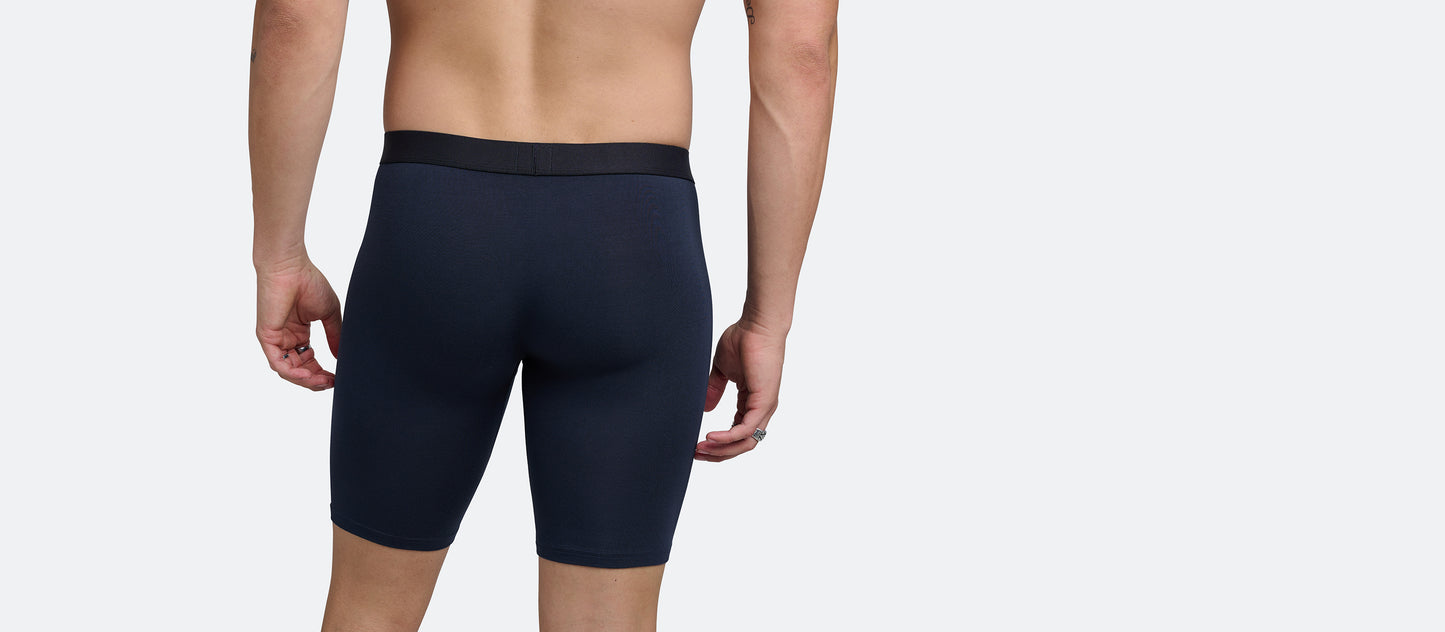 The Ball Caddy™ Long Boxer Brief w/ Fly | Dark Sapphire