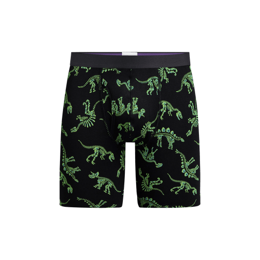 The Ball Caddy™ Long Boxer Brief w/ Fly | Electric Dino