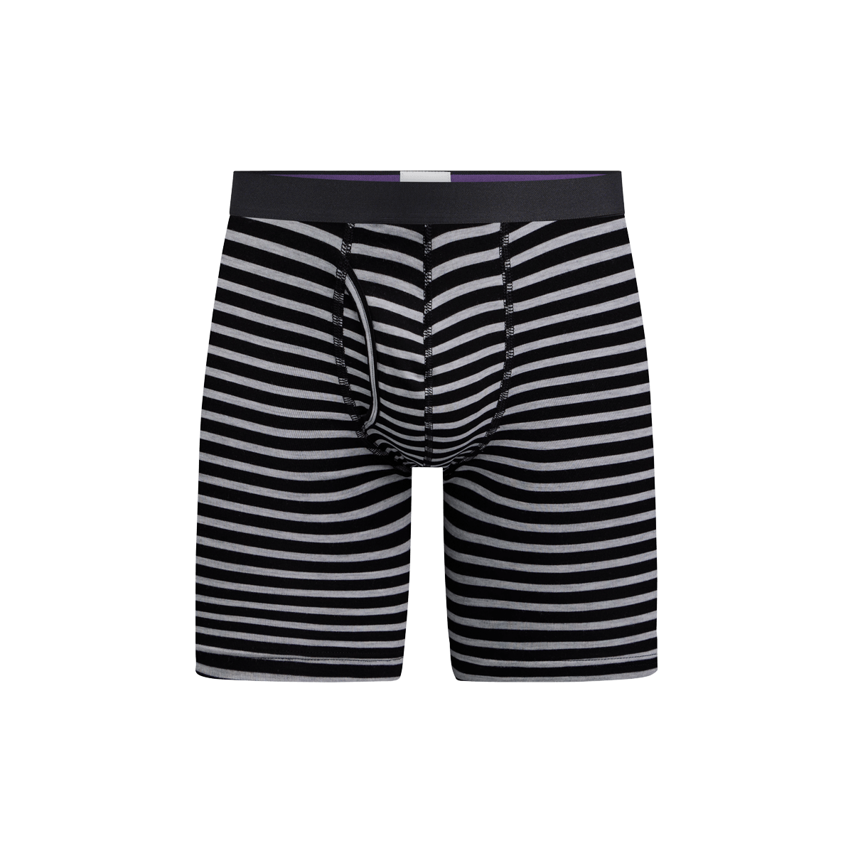 The Ball Caddy™ Long Boxer Brief w/ Fly | Heather Grey Stripes