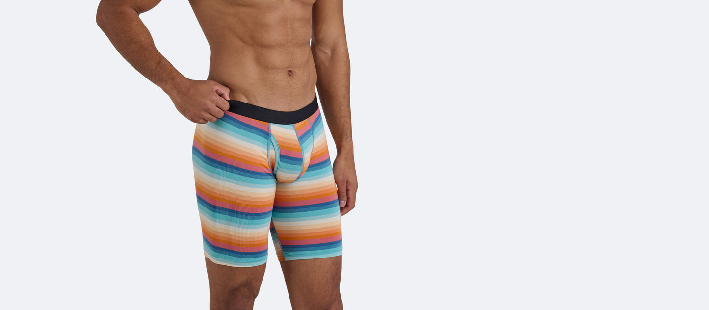 The Ball Caddy™ Long Boxer Brief w/ Fly | Pool Stripes