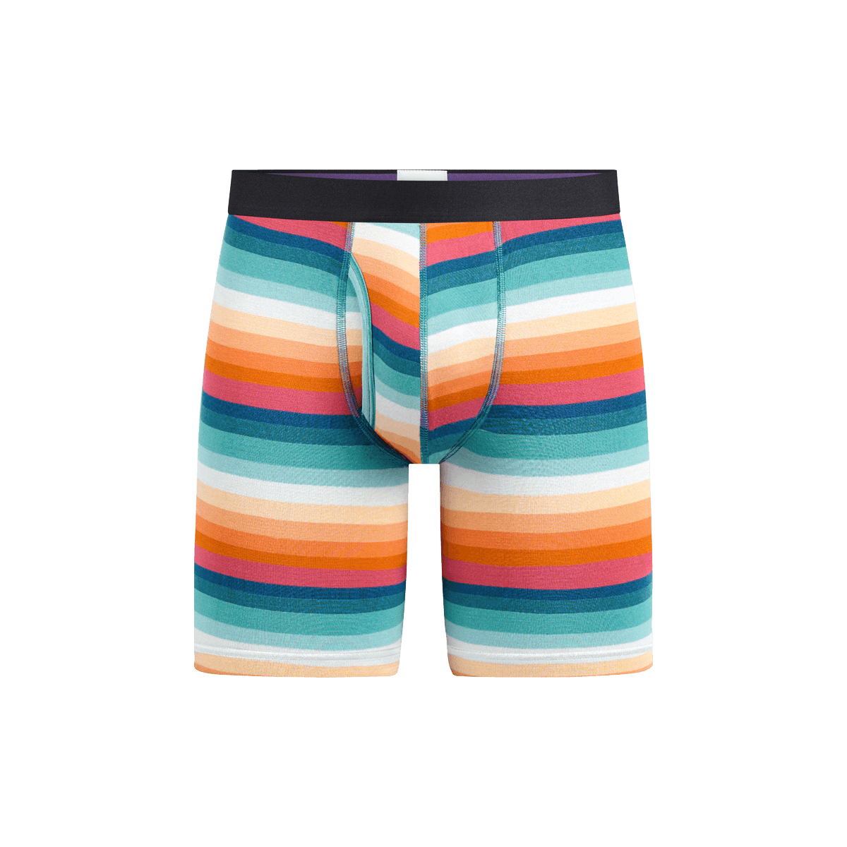 The Ball Caddy™ Long Boxer Brief w/ Fly | Pool Stripes