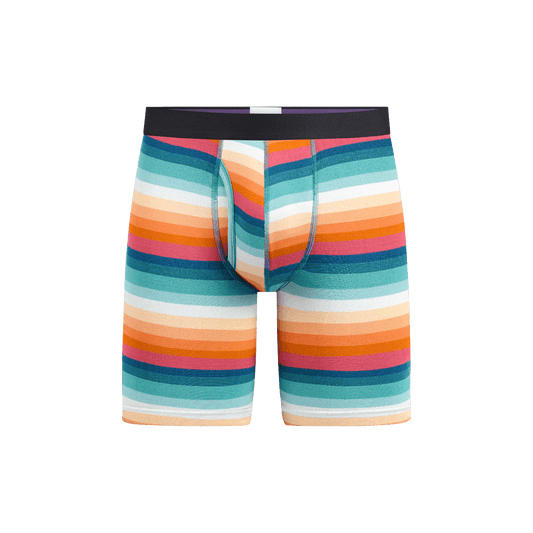 The Ball Caddy™ Long Boxer Brief w/ Fly | Pool Stripes