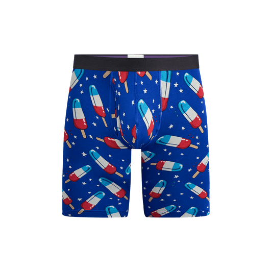 The Ball Caddy™ Long Boxer Brief w/ Fly | Patriotic Pops