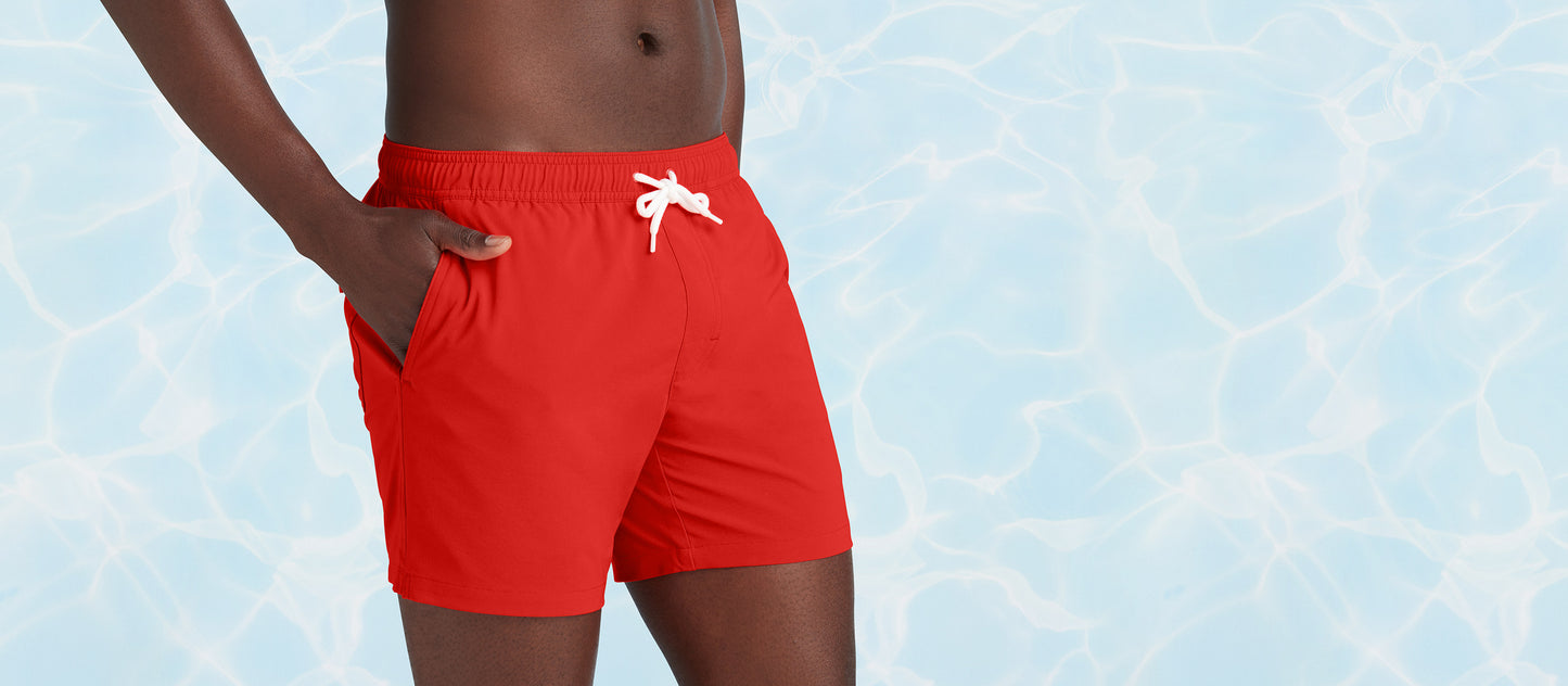 6" Swim Trunk 1.0 | Red Beach Sunset