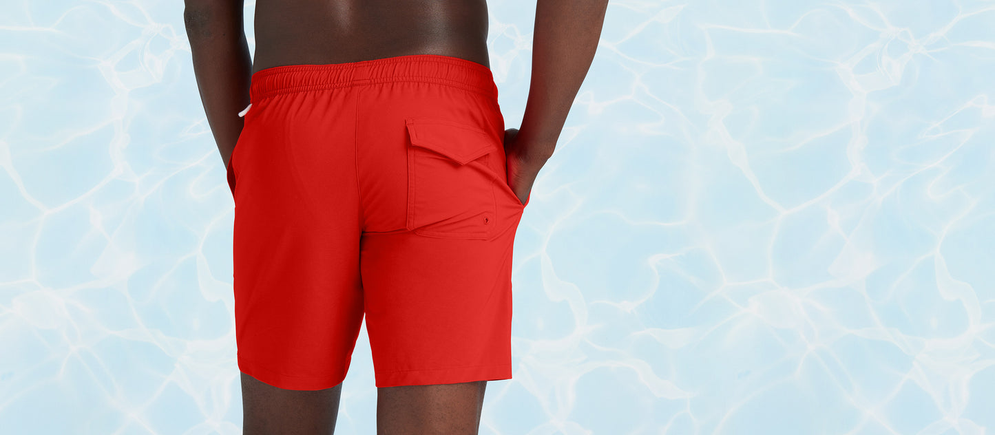 8" Swim Trunk 1.0 | Red Beach Sunset