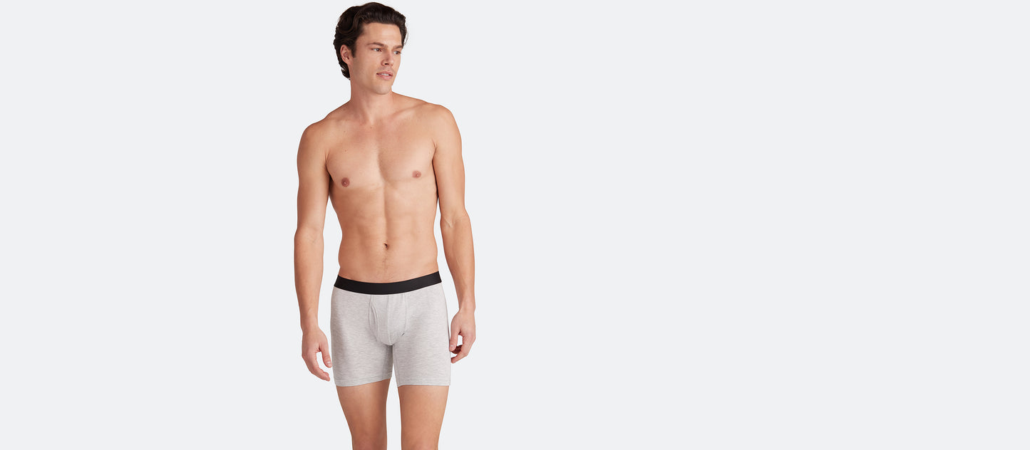 Boxer Brief w/ Fly | Heather Grey