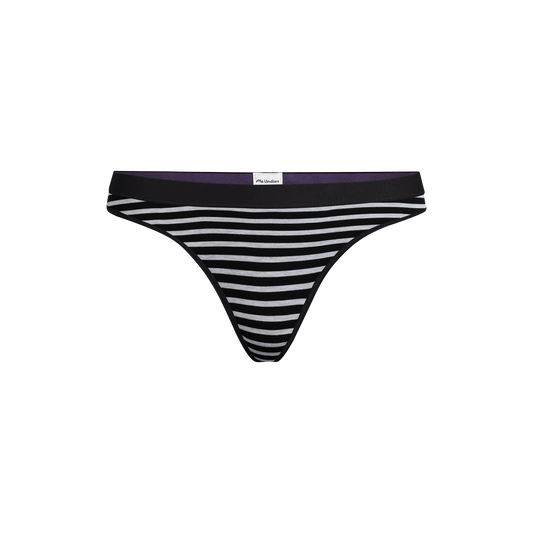 Thong | Heather Grey Stripes