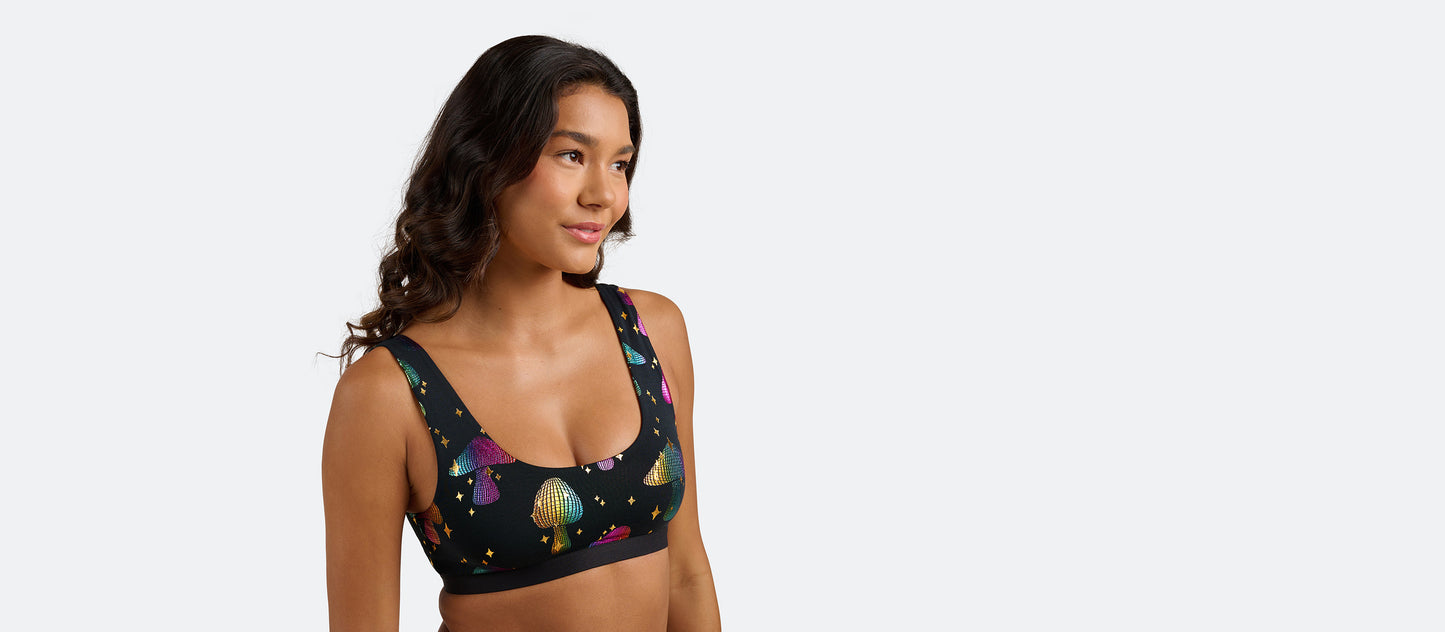 U-Back Bralette | Disco Shrooms