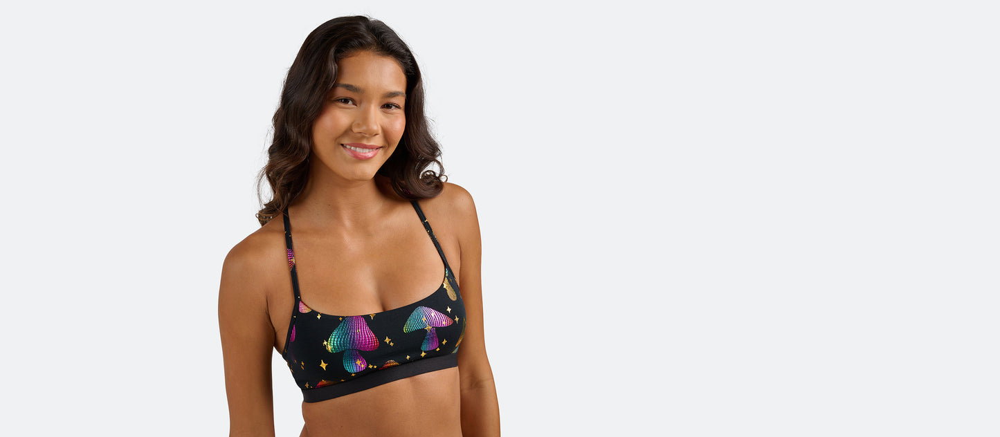 T-Back Bralette | Disco Shrooms