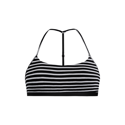 T-Back Bralette | Heather Grey Stripes