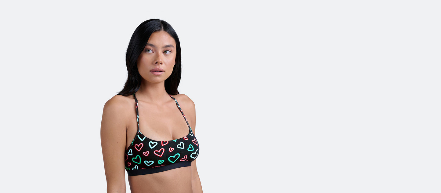 T-Back Bralette | Electric Hearts