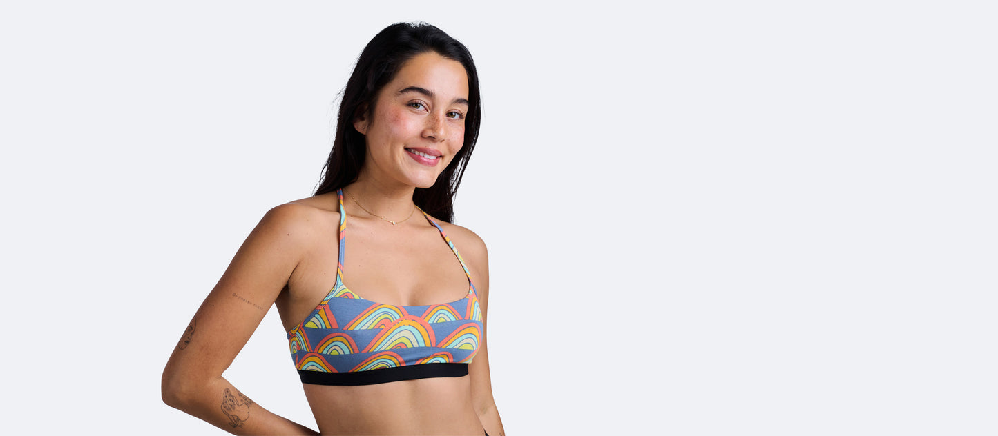 T-Back Bralette | Retro Rainbows