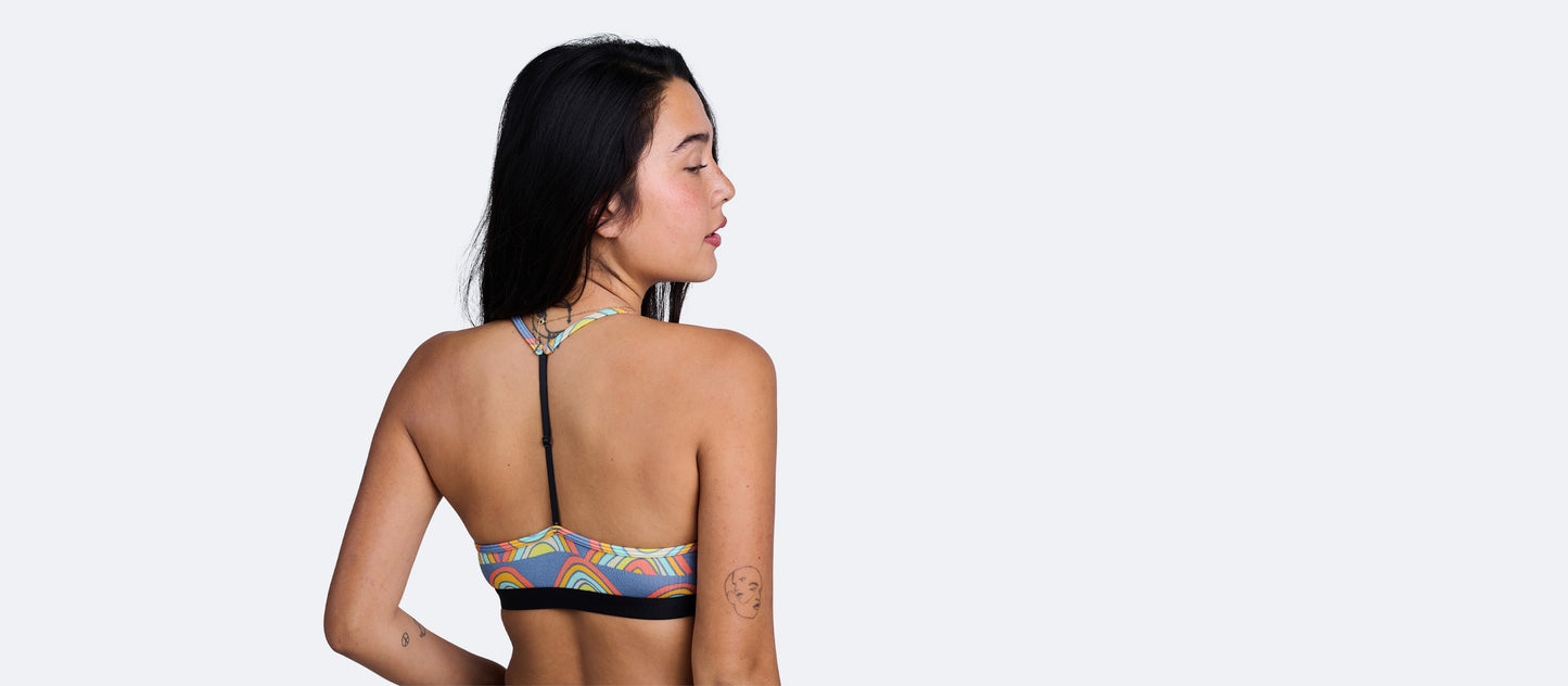 T-Back Bralette | Retro Rainbows