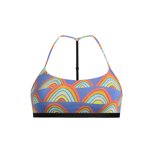 T-Back Bralette | Retro Rainbows