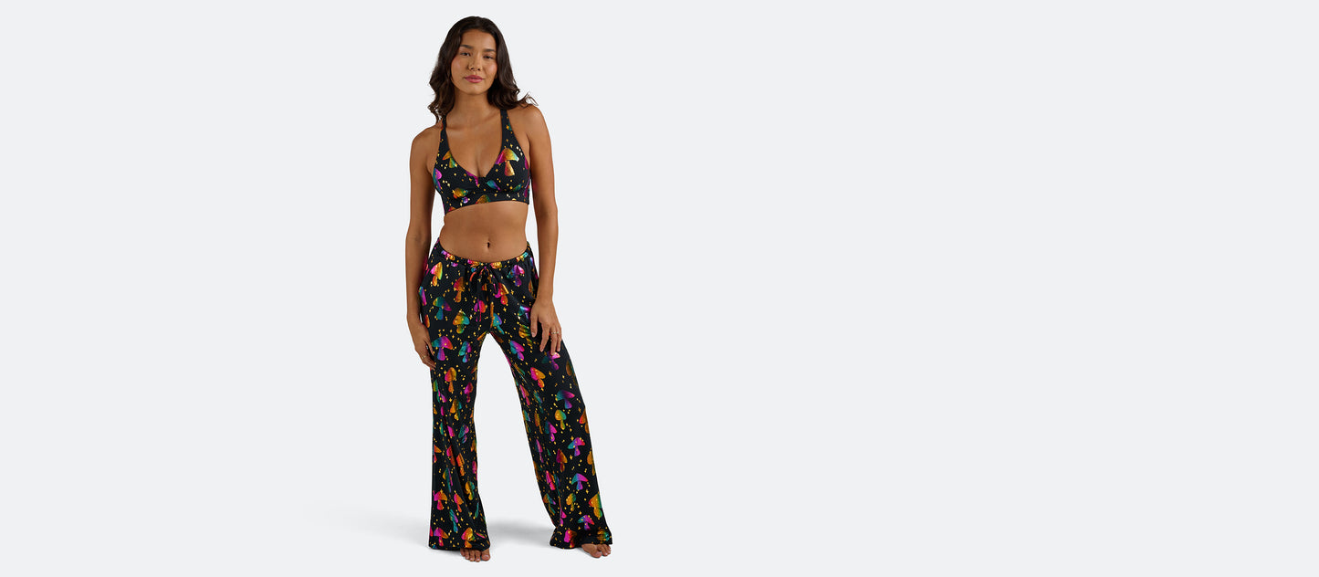 Women's Modal Wide Leg Pant | Disco Shrooms