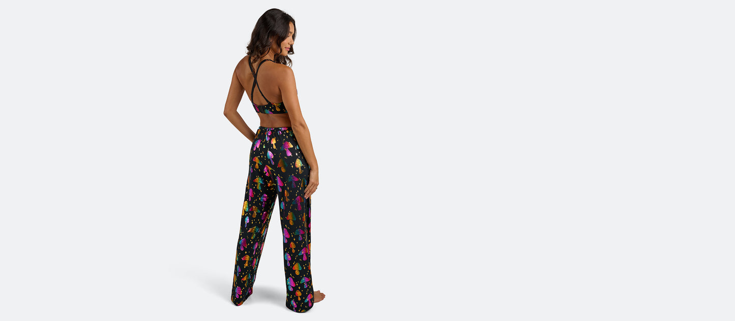 Women's Modal Wide Leg Pant | Disco Shrooms