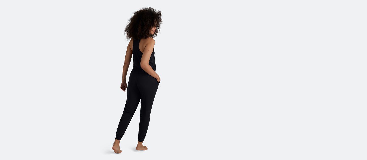 Women's Modal V-Neck Jumpsuit | Black