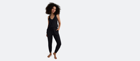 Women's Modal V-Neck Jumpsuit | Black