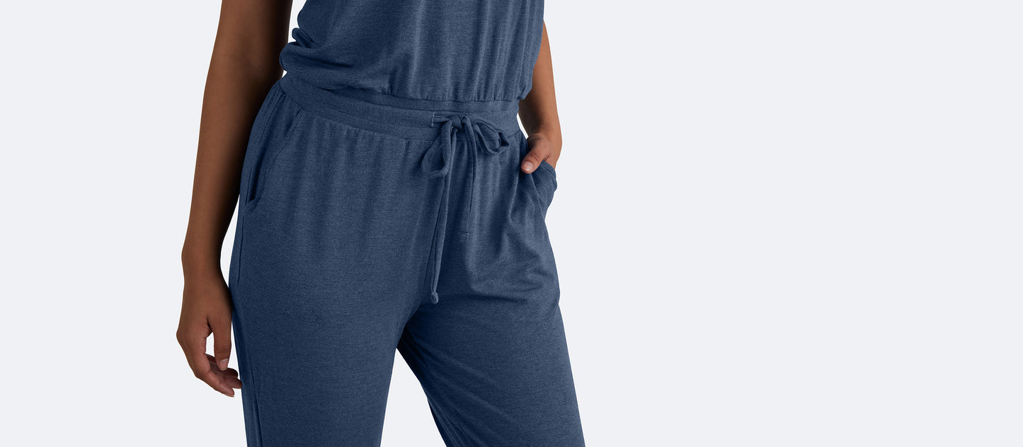 Women's Modal V-Neck Jumpsuit | Heather Navy