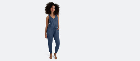 Women's Modal V-Neck Jumpsuit | Heather Navy