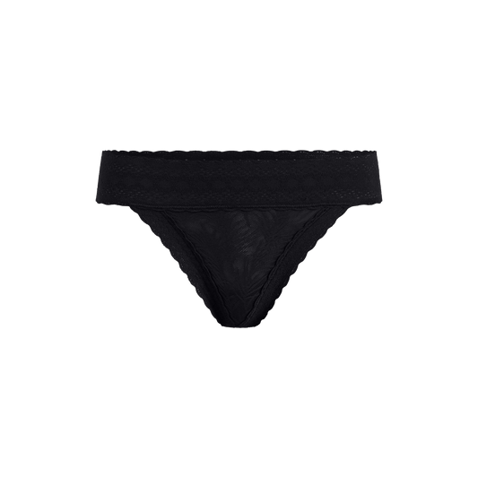 All Over Lace Thong | Black