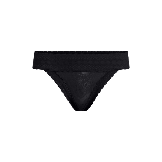 All Over Lace Thong | Black Dead Flowers